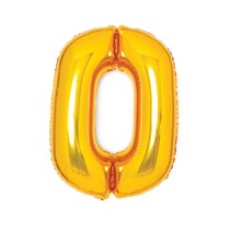 Balónek fóliový narozeniny číslo 0 zlatý 66 cm