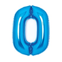 Balónek fóliový číslo 0 modrý 66 cm