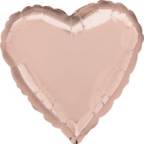 Balónek srdce foliové růžovo-zlaté 