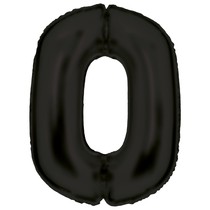 Balónek fóliový narozeniny číslo 0 černá 86 cm