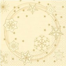 Ubrousky STAR SHINE CREAM 20 ks 3-vrstvé, 33 cm x 33 cm 