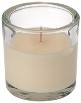 Svíčka ve skle Elegant krémová 10/10 cm