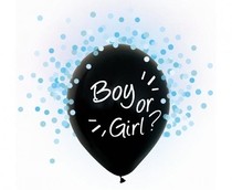 Balónky kluk nebo holka, modré konfety 4 ks 30 cm 