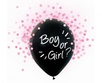 Balónky kluk nebo holka, růžové konfety 4 ks 30 cm 
