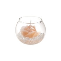 Svíčka vonná ledová růže krémová koule 8 cm