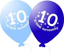 Narozeninové balónky modré s potiskem 10 - 5 ks