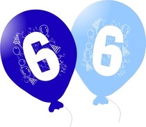 Balonky narozeniny 5ks s číslem 6 pro kluky