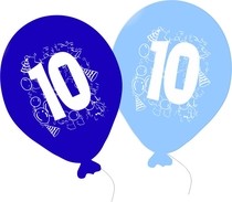Balonky narozeniny 5ks s číslem 10 pro kluky