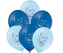 Balónky 1.narozeniny modrý slon 6 ks