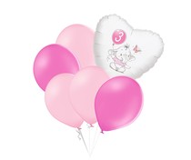Set 3.narozeniny růžový slon srdce foliový balónek