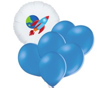 Set raketa + 6 modrých balónků