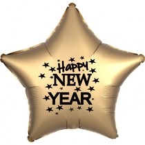 Balónek fóliový Happy NEW YEAR zlatá hvězda