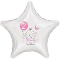 2.narozeniny růžový slon hvězda foliový balónek