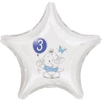 3.narozeniny modrý slon hvězda foliový balónek