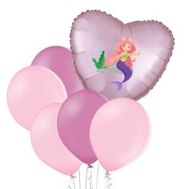 Set mořská panna růžové balónky