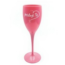 Růžová plastová sklenička Miluji Tě