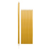 Dortové svíčky zlaté 10 ks 15,5 cm
