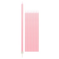Dortové svíčky růžové perleťové 10 ks 15,5 cm