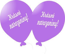 Balónek světle fialový Krásné narozeniny! 