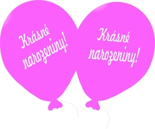 Balónek růžový Krásné narozeniny! 
