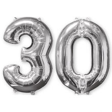 Balónky fóliové narozeniny číslo 30 stříbrna 66 cm