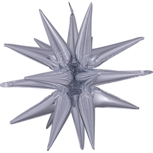 Hvězda stříbrná 76 cm x 88 cm 3D fóliový balón
