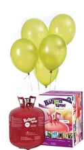 Helium Balloon time + balónky světle zelené 50ks