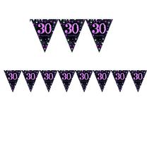 Vlajka 30. narozeniny pink 4 m