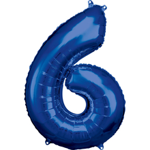 Balónky fóliové narozeniny číslo 6 modré 86cm