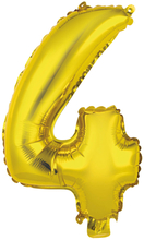 Balónek foliový narozeniny číslo 4 zlatý 35 cm