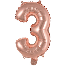 Balónek foliový narozeniny číslo 3 růžovo-zlaté 35 cm