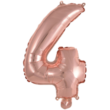 Balónek foliový narozeniny číslo 4 růžovo-zlaté 35 cm