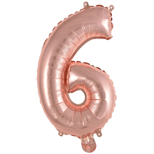 Balónek foliový narozeniny číslo 6 růžovo-zlaté 35 cm