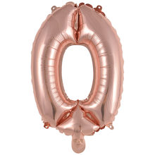 Balónek foliový narozeniny číslo 0 růžovo-zlaté 35 cm