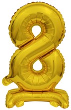 Balónek foliový narozeniny číslo 8 zlatý 38 cm