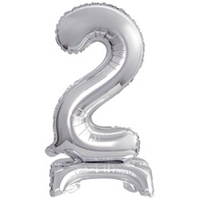Balónek foliový narozeniny číslo 2 stříbrný 38 cm