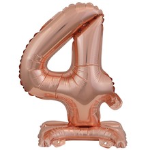 Balónek fóliový narozeniny číslo 4 růžovo-zlaté 38 cm 