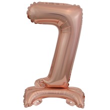 Balónek fóliový narozeniny číslo 7 růžovo-zlaté 38 cm 