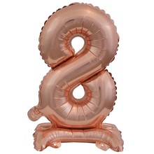 Balónek fóliový narozeniny číslo 8 růžovo-zlaté 38 cm 