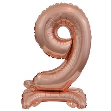 Balónek fóliový narozeniny číslo 9 růžovo-zlaté 38 cm 