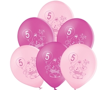 Balónky 5.narozeniny růžový slon 6 ks