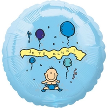 Balónek fóliový světle modrý kruh Je to kluk!