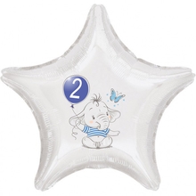 2.narozeniny modrý slon hvězda foliový balónek