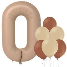 Balónek číslo 0 cappuccino 66 cm