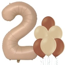 Balónek číslo 2 cappuccino 66 cm