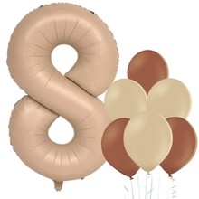 Balónek číslo 8 cappuccino 66 cm