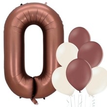 Balónek číslo 0 hnědý 66 cm