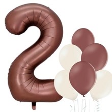 Balónek číslo 2 hnědý 66 cm