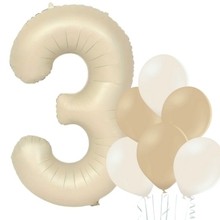 Balónek číslo 3 krémový 66 cm