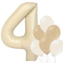 Balónek číslo 4 krémový 66 cm